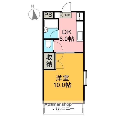 マンションCLOVER(1DK/1階)の間取り写真