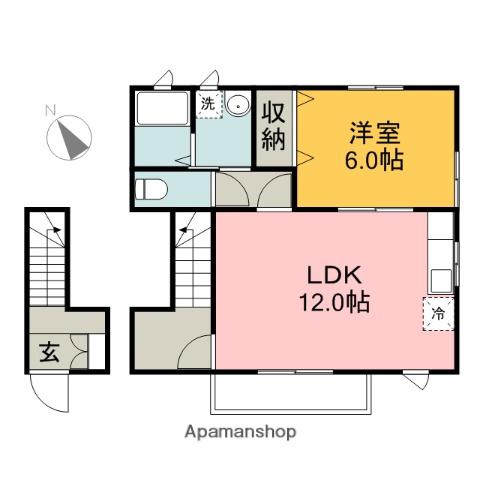 ヒルトップサザン(1LDK/2階)の間取り写真