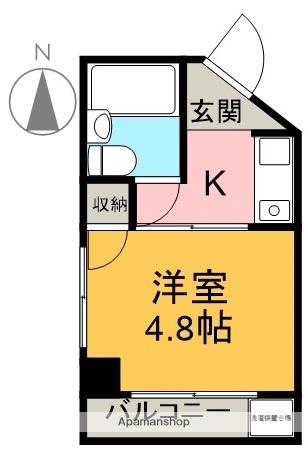 ピーコックマンション(1K/4階)の間取り写真