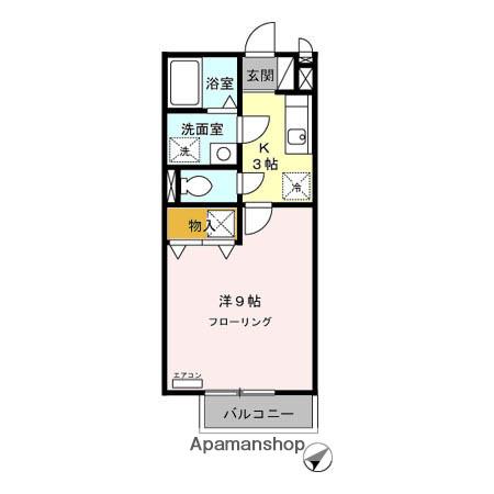 サンクレールC(1K/1階)の間取り写真