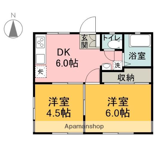 NOIR JUBEI(2DK/1階)の間取り写真