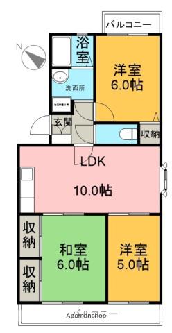 ビギニングハウス(3LDK/1階)の間取り写真