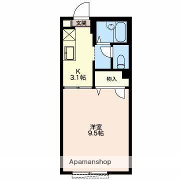 サンシャインコーポ(1K/1階)の間取り写真