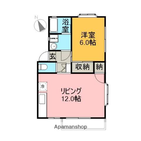 ベストハイツ岳陽(1LDK/2階)の間取り写真