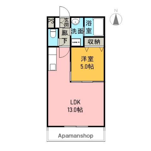 ヒルヴィレッジ(1LDK/1階)の間取り写真