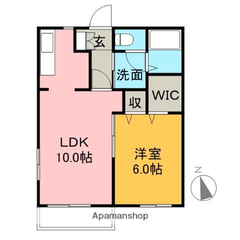 メゾーネ・アサヒ(1LDK/1階)の間取り写真