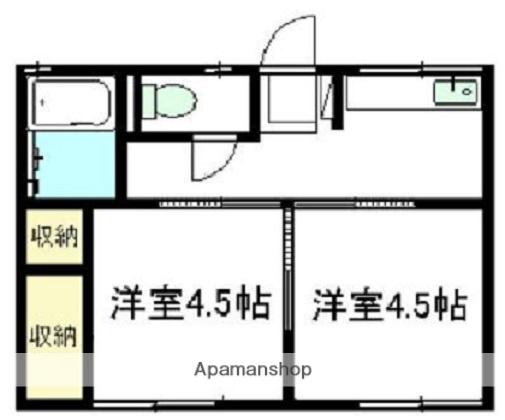 シティハイムセイワB(2K/2階)の間取り写真