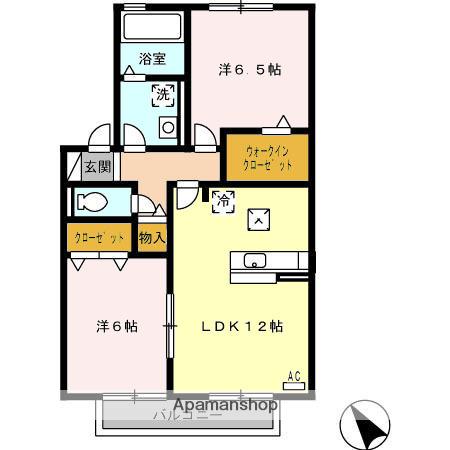コーポラスⅡ(2LDK/1階)の間取り写真
