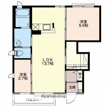 チェリーブラッサムB(2LDK/1階)の間取り写真