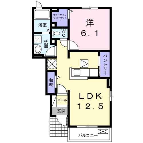 フェリオ(1LDK/1階)の間取り写真