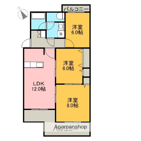 ベストハイツ岳陽Ⅱ(3LDK/2階)の間取り写真