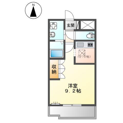ライスポート富士(1K/1階)の間取り写真