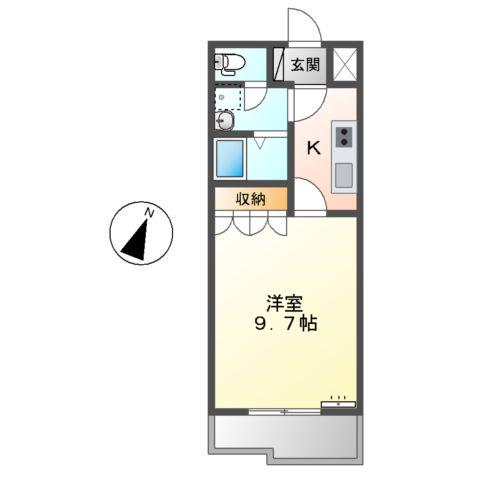 KAZU(1K/2階)の間取り写真