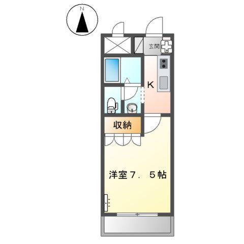 身延線 富士宮駅 バス乗車時間：14分 西高入口バス停で下車 徒歩7分 2階建 築23年(1K/1階)の間取り写真