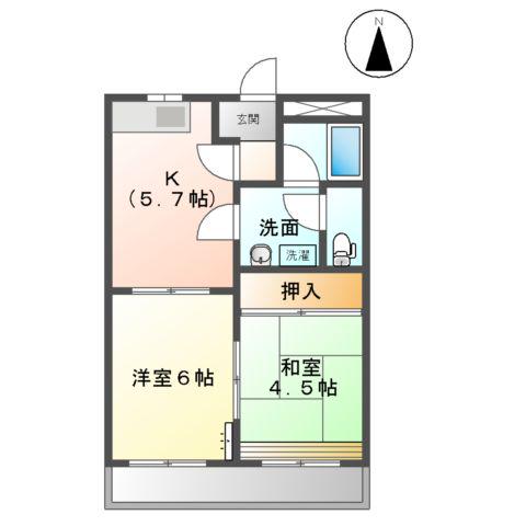 ダンサプリメーロ(2DK/2階)の間取り写真