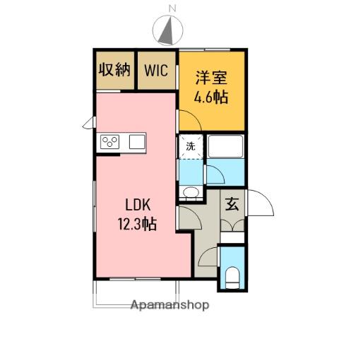 マウントパレス(1LDK/1階)の間取り写真