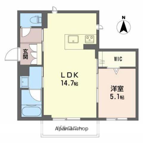 カナルヴィラ(1LDK/1階)の間取り写真