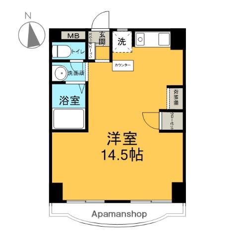 アーバンABCハイツ(ワンルーム/5階)の間取り写真