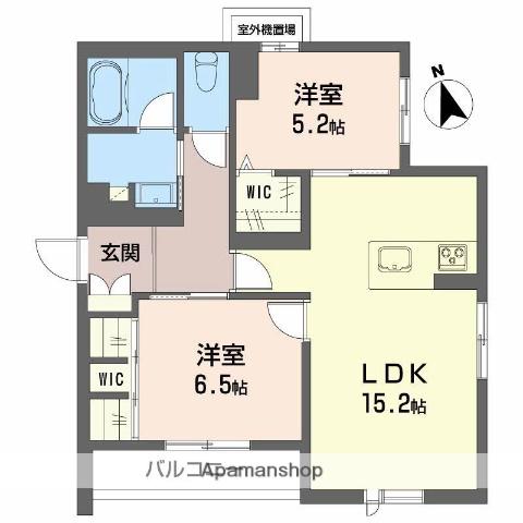 ヴィア パラディーソ(2LDK/2階)の間取り写真