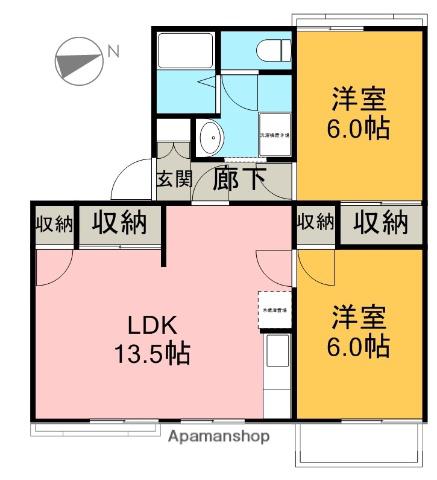 タウニィ石川(2LDK/2階)の間取り写真
