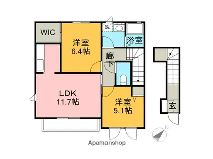 サン・エスポワールA(2LDK/2階)の間取り写真