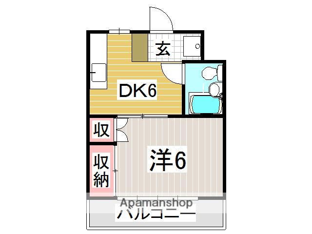 コーポ・ハピネス(1DK/2階)の間取り写真