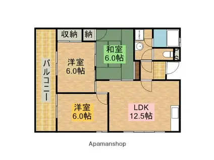 坂本マンション(3LDK/3階)の間取り写真