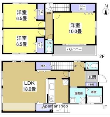 東海道本線 浜松駅 バス乗車時間：10分 西高入口バス停で下車 徒歩5分 2階建 築19年(4LDK)の間取り写真