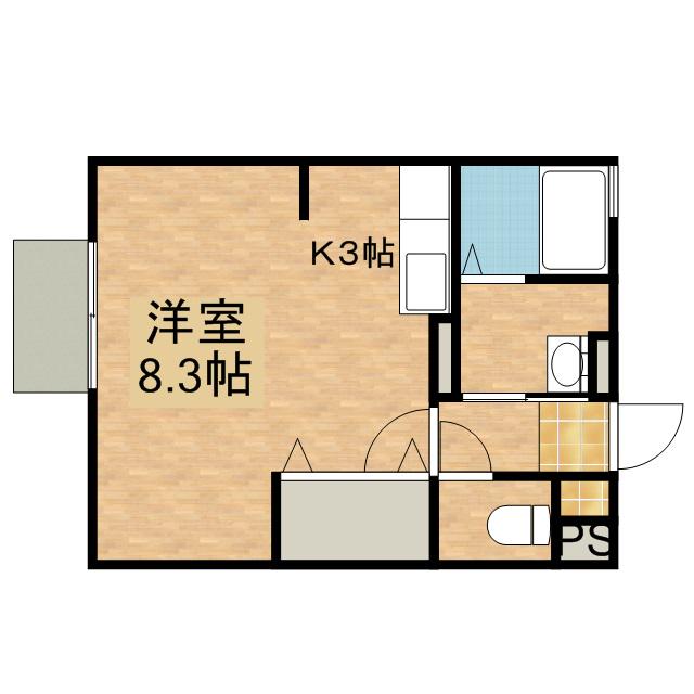 ミステル(1K/1階)の間取り写真