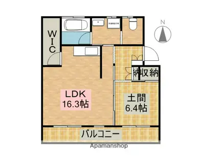 RE・LUFFY E(1LDK/4階)の間取り写真