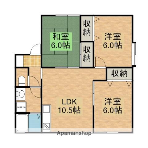 アプトフレマリール(3LDK/2階)の間取り写真