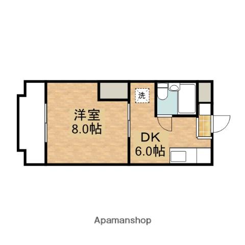 ステラハウス(1DK/1階)の間取り写真