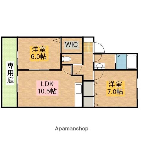 アイセイハイツⅡ(2LDK/1階)の間取り写真