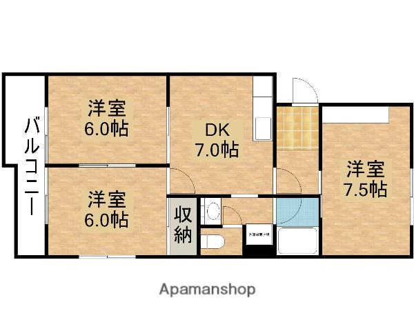 日榮ハイム佐鳴台(3DK/2階)の間取り写真
