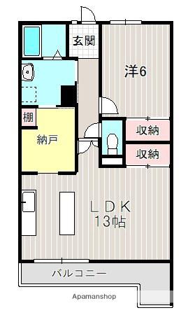 エヴァ・グリーン(1SLDK/4階)の間取り写真