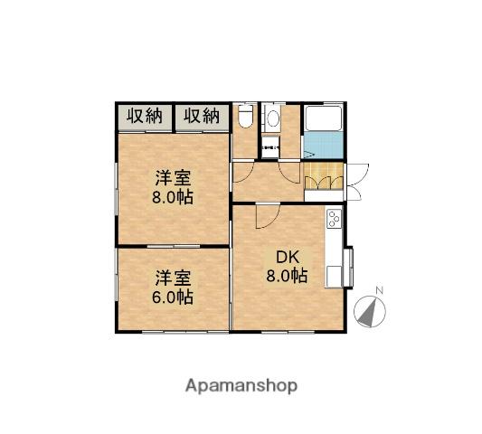 東海道本線 浜松駅 バス乗車時間：15分 広沢小停バス停で下車 徒歩7分 1階建 築28年(2DK)の間取り写真