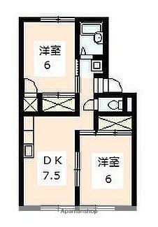 プレジール若葉(2DK/1階)の間取り写真