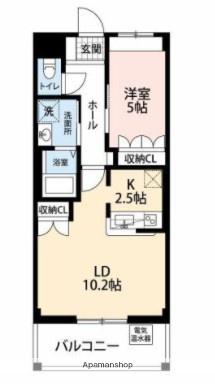 ラ・ファミーユ(1LDK/2階)の間取り写真