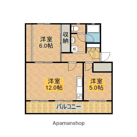 たかみマンション(2LDK/2階)の間取り写真