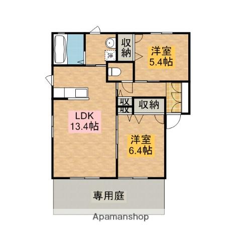 ステラコート(2LDK/1階)の間取り写真