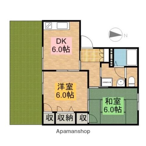 コリーナ・ベルデ(2DK/1階)の間取り写真