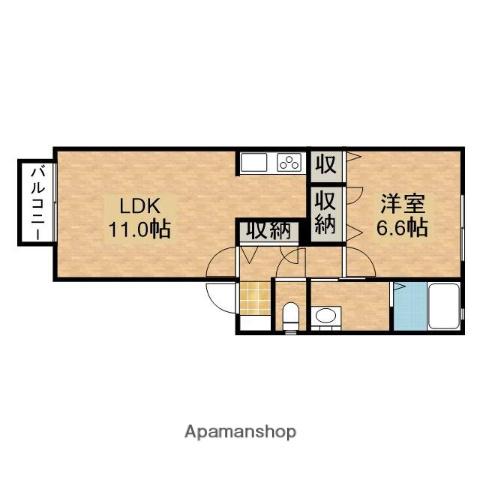 パラシオンワシヅ(1LDK/1階)の間取り写真