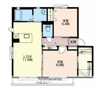 IS GARDEN(2LDK/1階)の間取り写真