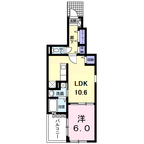 メゾンアンジュ(1LDK/1階)の間取り写真