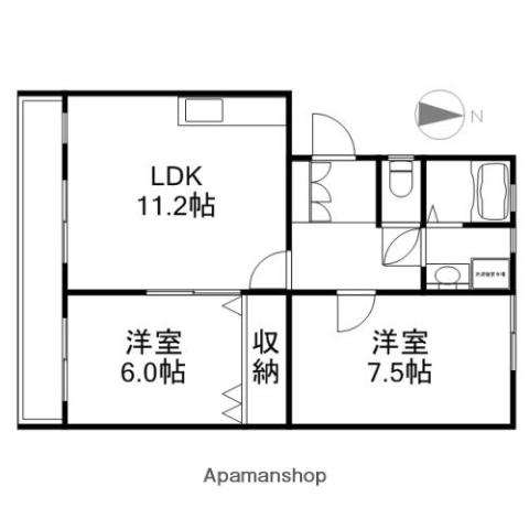 ツチヤハイツⅢ(2LDK/3階)の間取り写真