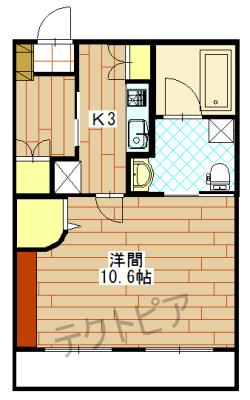 ジュネスFUJIII(1K/1階)の間取り写真
