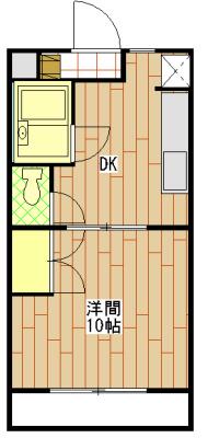 バートハイム伊藤I(1DK/2階)の間取り写真