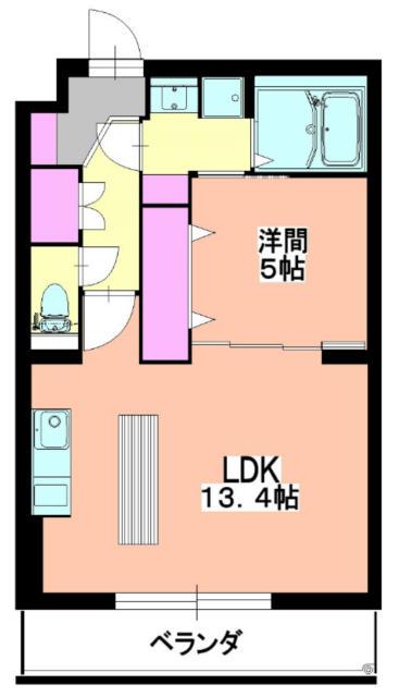 VRD若林(1LDK/3階)の間取り写真