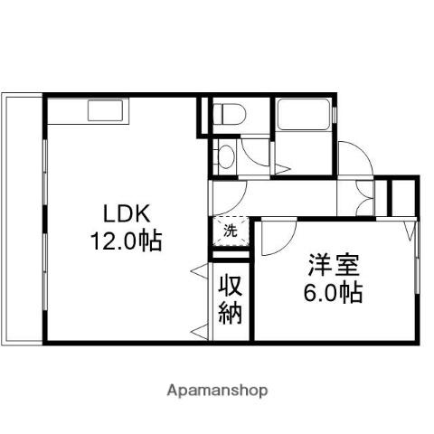 サンセール B棟(1LDK/2階)の間取り写真
