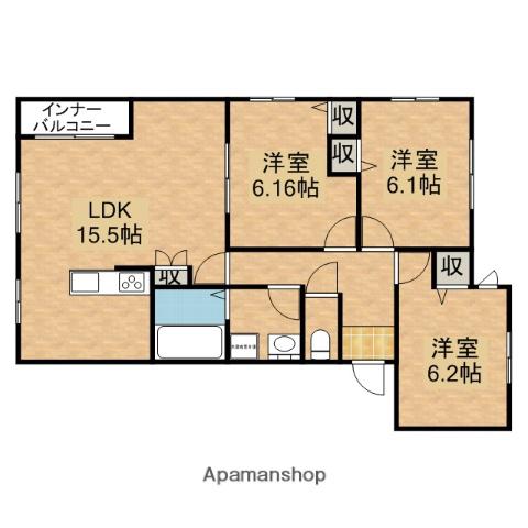 FOUR SEASONS山手(3LDK/2階)の間取り写真